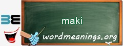 WordMeaning blackboard for maki